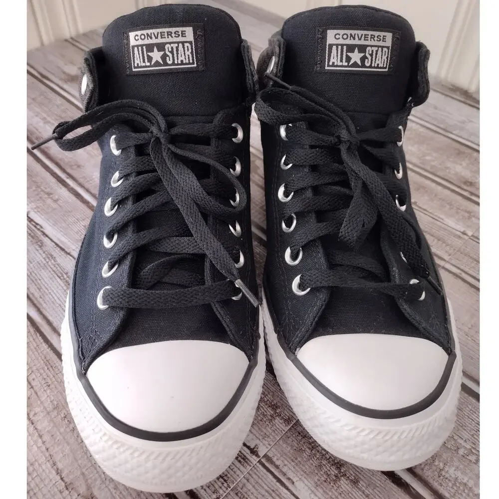 Converse EUC Chuck Taylor All-Star High Street Black/Gray Plaid Sneakers Men's 9 - Picture 3 of 12